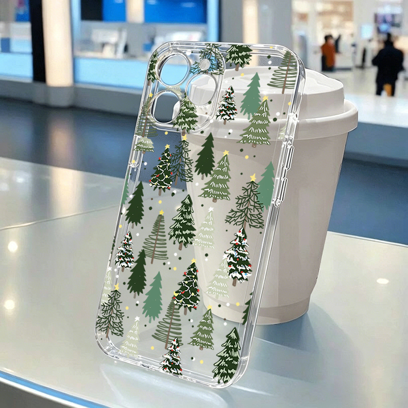 Usb Charger - Winter Snowflake Christmas Tree Clear Phone