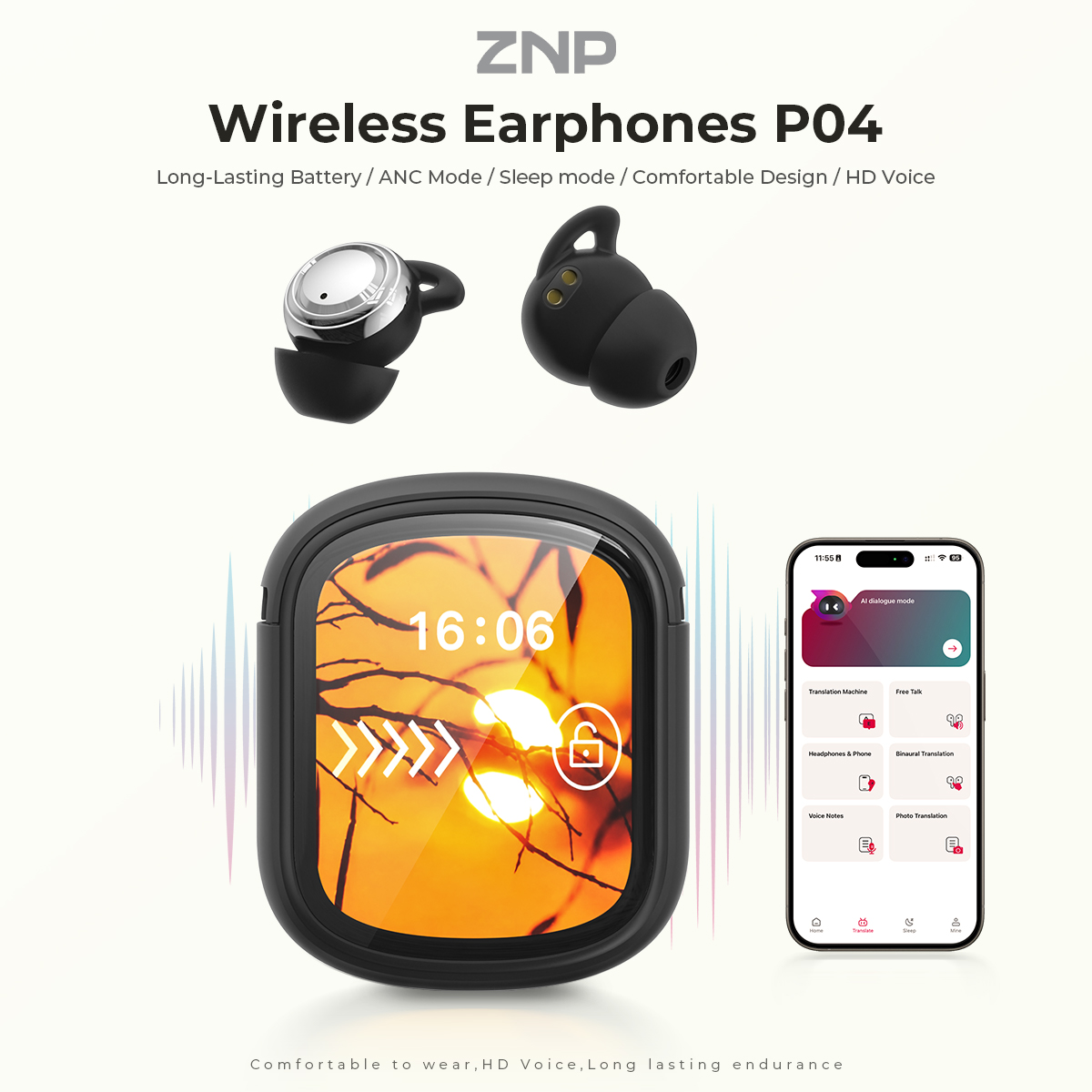 ZNP P04 Sleeping Aid Earbuds A - огляд і ціна Wireless Charger