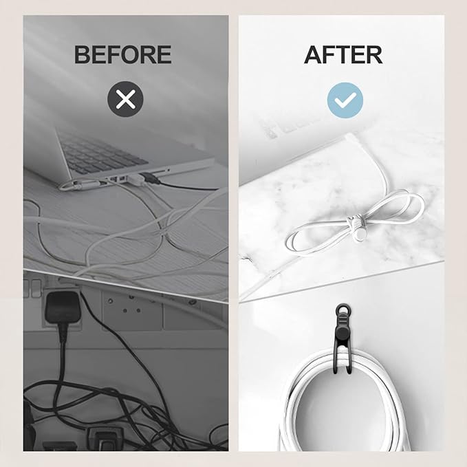 10pcs Silicone Cable Ties,Cord - огляд і ціна Cable Organizer